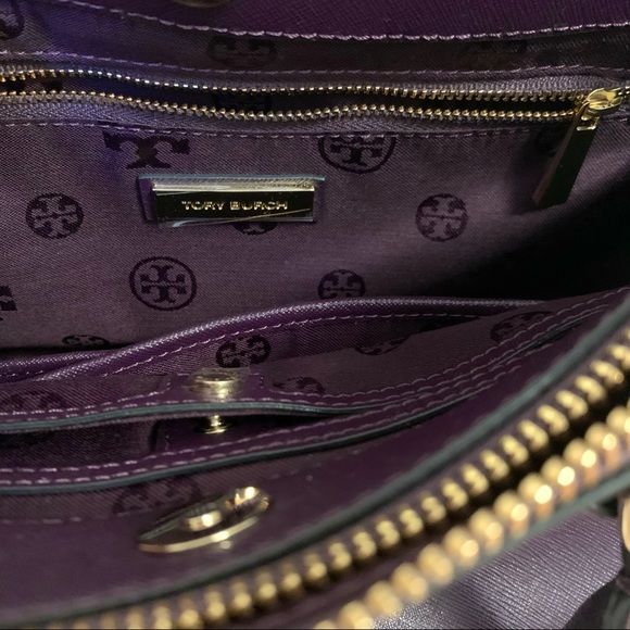 Tory Burch · Brand New Purple Iris Robinson Saffiano Multi Tote Satchel Bag - Picture 13 of 13